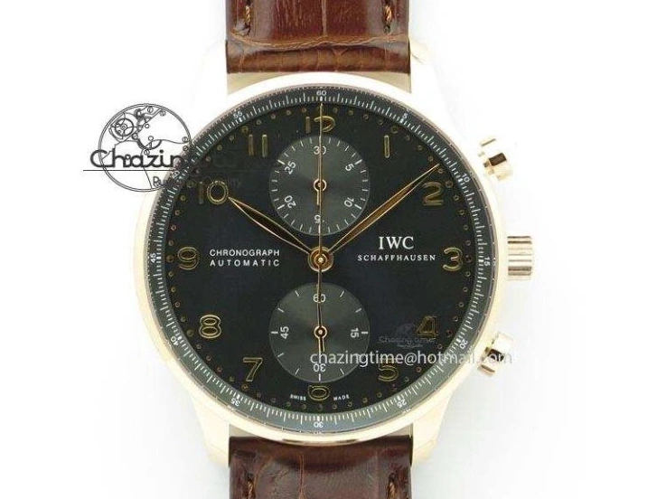 MIROTIME 0507 Sustainable Portuguese IW5444 SS White Dial RG Numbers On Brown Leather Strap A 7256
